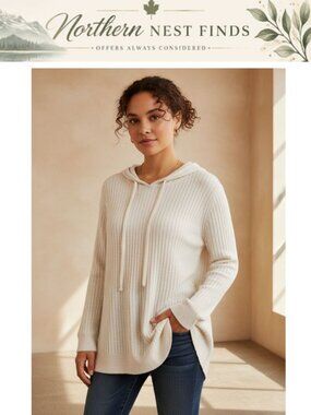 Plus Size Ribbed Knit Hoodie Sweater Long Sleeve Pullover Tops L-4XL